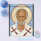 Sint-Nicolaas van Myra Premium Orthodoxe Kunst Flyer (Enkel)