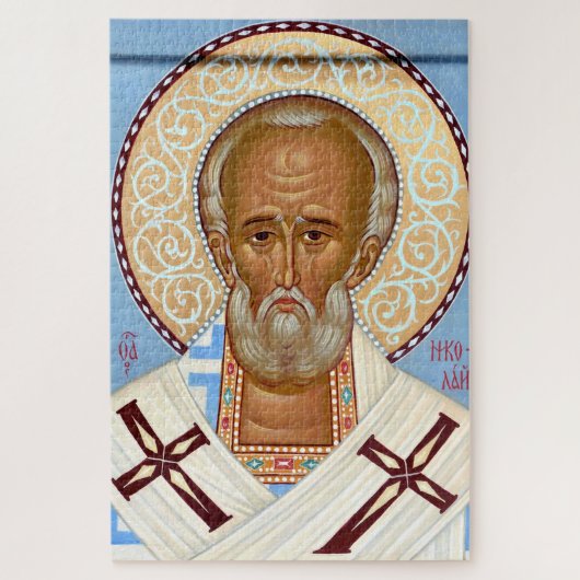 Sint-Nicolaas van Myra Premium Orthodoxe Kunst Legpuzzel (Verticaal)