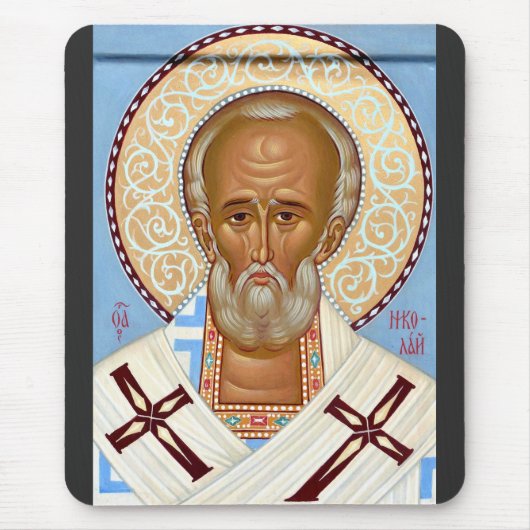 Sint-Nicolaas van Myra Premium Orthodoxe Kunst Muismat (Voorkant)