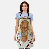 Sint-Nicolaas van Myra Premium Orthodoxe Kunst Schort (Gedragen)