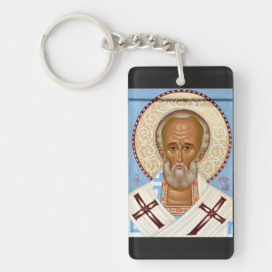 Sint-Nicolaas van Myra Premium Orthodoxe Kunst Sleutelhanger