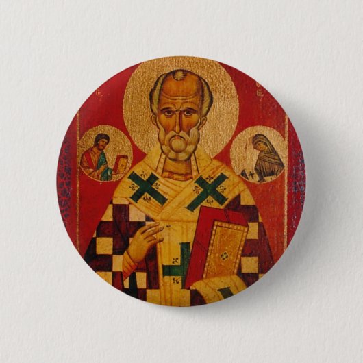 Sint-Nicolaas van Myra Ronde Button 5,7 Cm (Voorkant)