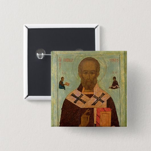 Sint-Nicolaas Vierkante Button 5,1 Cm (Voorkant /achterkant)