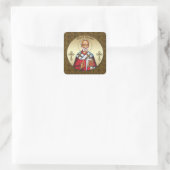 Sint Nicolaas Vierkante Sticker (Tas)