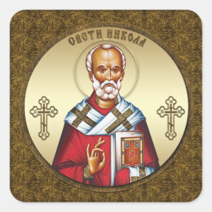 Sint Nicolaas Vierkante Sticker