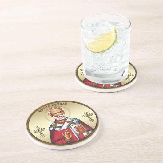 Sint Nicolaas Zandsteen Onderzetter (Zijkant)