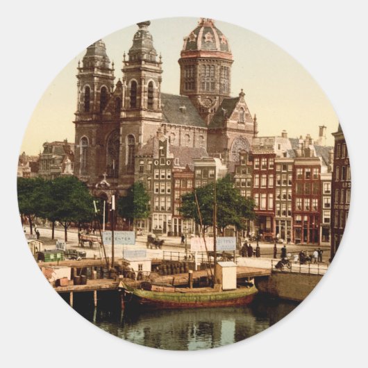 Sint Nicolaaskerk Amsterdam Ronde Sticker (Voorkant)