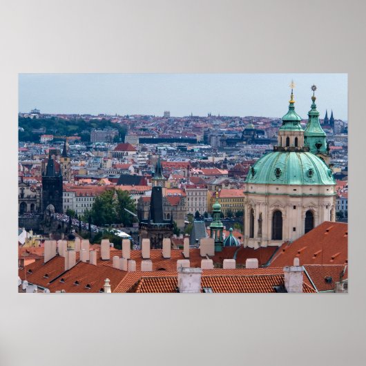 Sint Nicolaaskerk en daken van Praag Poster (Voorkant)