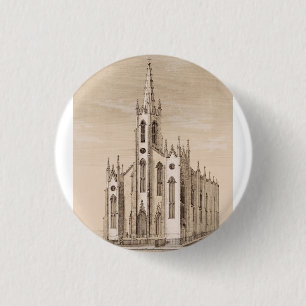 Sint-Nicolaaskerk in New York City Ronde Button 3,2 Cm