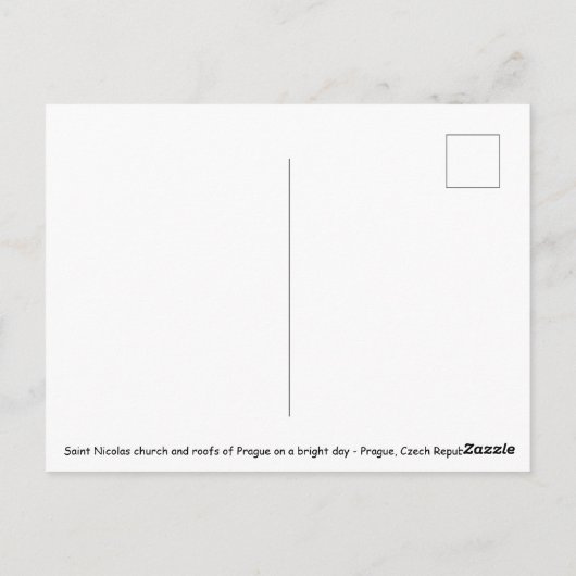 Sint-Nicolas kerk en daken van Praag Briefkaart (Achterkant)