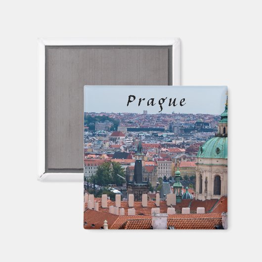 Sint-Nicolas kerk en daken van Praag Magneet (Voorkant / Achterkant)