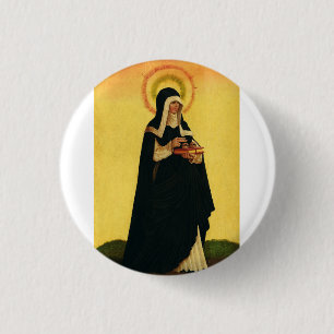 Sint Odile van de Elzas abdis van Hohenburg Ronde Button 3,2 Cm