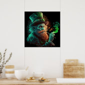 Sint-Paddies-dag Leprechaun Roken pijp-ai-kunst Poster (Keuken)
