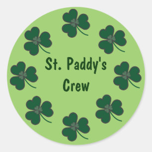 Sint-Paddy's Crew Shamrocks Ronde Sticker