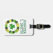 Sint Paddy's Day Green Lucky Irish Shamrock Clover Bagagelabel (Voorkant horizontaal)