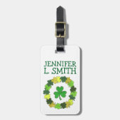 Sint Paddy's Day Green Lucky Irish Shamrock Clover Bagagelabel (Voorkant verticaal)
