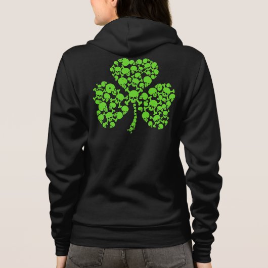Sint-Paddy's Day Skulls Shamrock Hoodie (Achterkant)