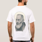 Sint Padre Pio heeft mijn katholieke achtergrond T-shirt (Achterkant)