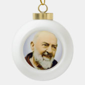Sint-Padre Pio kerstversiering Keramische Bal Ornament (Voorkant)