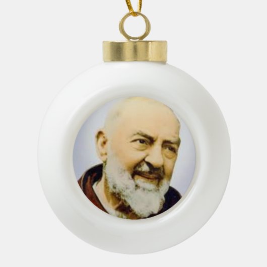 Sint-Padre Pio kerstversiering Keramische Bal Ornament (Voorkant)