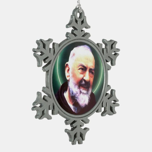 Sint-Padre Pio-pinda-snowflake Tin Sneeuwvlok Ornament (Links)