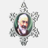 Sint-Padre Pio-pinda-snowflake Tin Sneeuwvlok Ornament (Rechts)