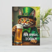 Sint Pat Kat Feestdagenkaart (Staand voorkant)