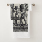Sint Patrick Apostel van Ierland Monochrome Kunst Bad Handdoek (Insitu)