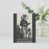 Sint Patrick Apostel van Ierland Monochrome Kunst Briefkaart (Staand voorkant)