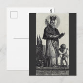Sint Patrick Apostel van Ierland Monochrome Kunst Briefkaart (Voorkant / Achterkant)