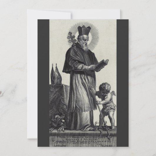 Sint Patrick Apostel van Ierland Monochrome Kunst Kaart (Voorkant)