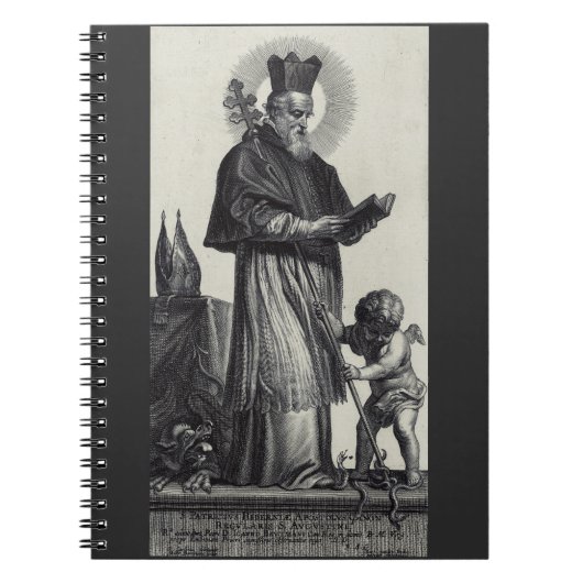 Sint Patrick Apostel van Ierland Monochrome Kunst Notitieboek (Voorkant)