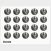 Sint-Patrick Apostel van Ierland Monochrome Kunst Ronde Sticker (Vel)