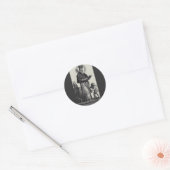 Sint-Patrick Apostel van Ierland Monochrome Kunst Ronde Sticker (Envelop)