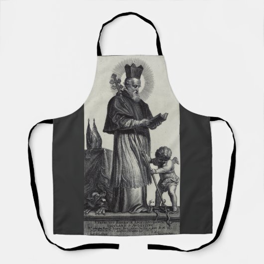 Sint Patrick Apostel van Ierland  Monochrome Kunst Schort (Voorkant)