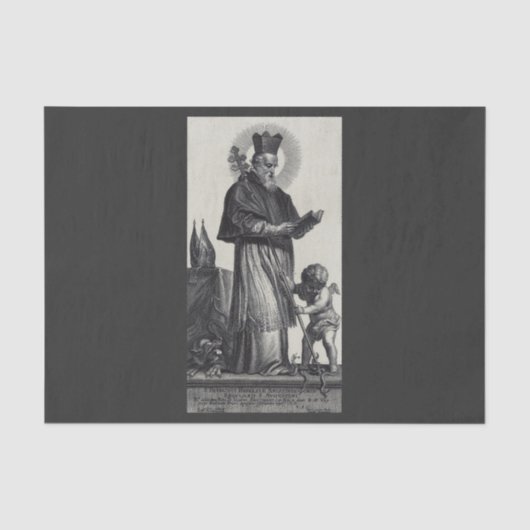 Sint Patrick Apostel van Ierland Monochrome Kunst Tissuepapier (Voorkant)