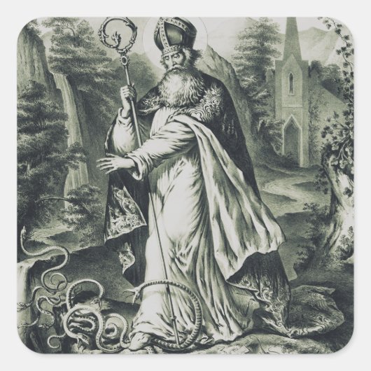 Sint Patrick beschermheilige van Ierland Vierkante Sticker (Voorkant)