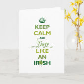 Sint Patrick blijf kalm en feest als een Ier Kaart (Gele Bloem)