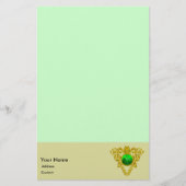 SINT PATRICK CELTIC HEART, SHAMROCK Light Green Briefpapier (Voorkant)