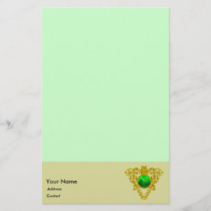 SINT PATRICK CELTIC HEART, SHAMROCK Light Green Briefpapier
