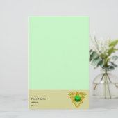 SINT PATRICK CELTIC HEART, SHAMROCK Light Green Briefpapier (Staand voorkant)