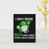 Sint Patrick Dag Ik Drink Bier Alleen 3 Dagen Per  Kaart (Gele Bloem)