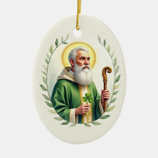 Sint-Patrick-feestdag Zegen Waterschildering Krans Keramisch Ornament (Voorkant)