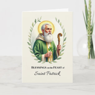 Sint-Patrick Feestdag Zegeningen Waterverf Krans Kaart