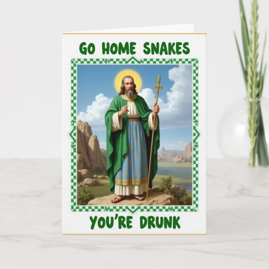 Sint Patrick Ga Weg Grappige Kaart (Voorkant)
