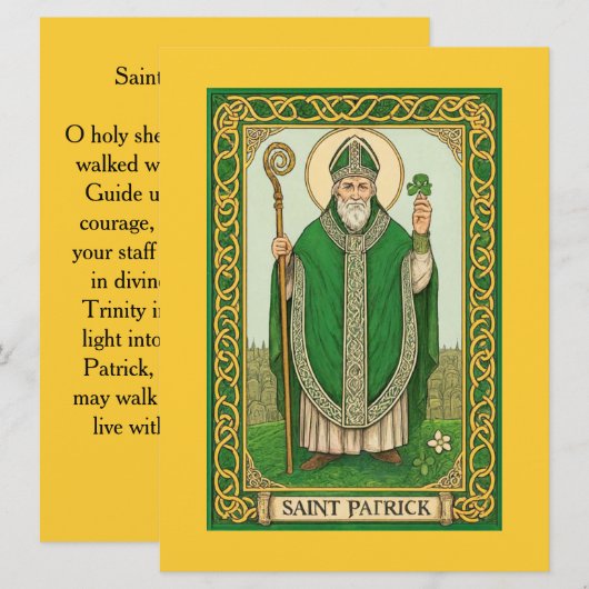 Sint-Patrick Gebedskaart (Voorkant / Achterkant)