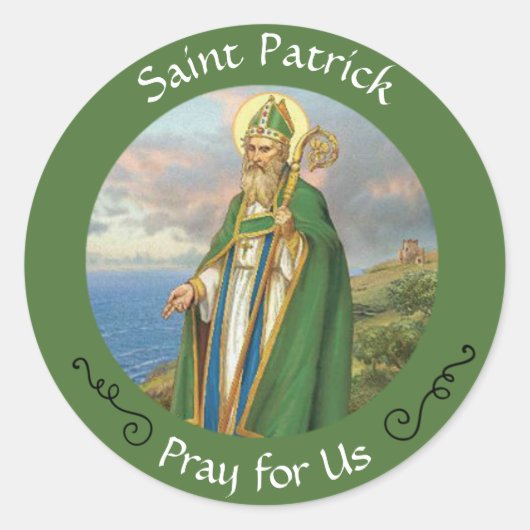 Sint Patrick Katholiek Bisschop Ronde Sticker (Voorkant)