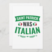 Sint Patrick was Italiaans St. Patricksdag Feestdagenkaart (Voorkant / Achterkant)