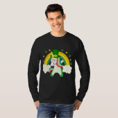 Sint-Patrickdag Dabbing Rainbow Unicorn Power of W T-shirt (Voorkant volledig)