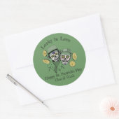 Sint Patricks Aangepaste Naam Groene Schedel Geluk Ronde Sticker (Envelop)